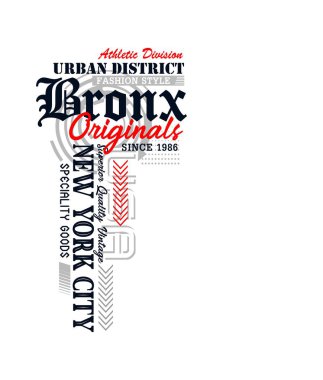 Atletik Bronx, şık tasarım, Tee gömlek baskı, Vektör illüstrasyon.