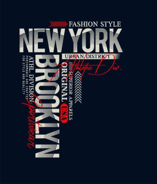 Atletik New York, tasarım sylish t-shirt ve giyim. Vektör çizimi