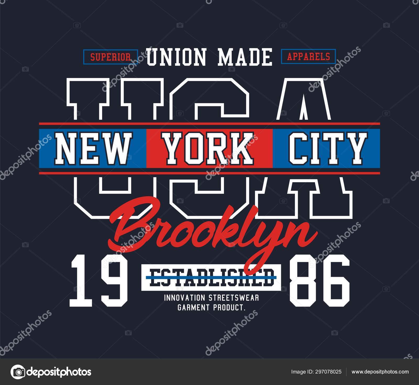 New York City Usa Stylish Shirt Design Tee Shirt Print Stock Vector by  ©Haerafandi 297078025