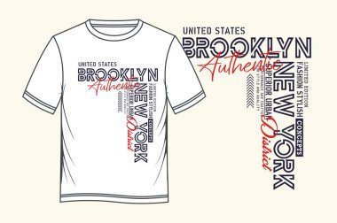 Brooklyn spor, t-shirt ve giyim, modern tasarım, vektör illüstrasyon