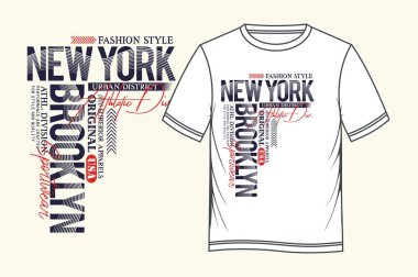 New York, Brooklyn spor, t-shirt ve giyim, modern tasarım, vektör illüstrasyon