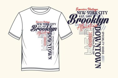 Brooklyn, t-shirt ve giyim, modern tasarım, vektör illüstrasyon