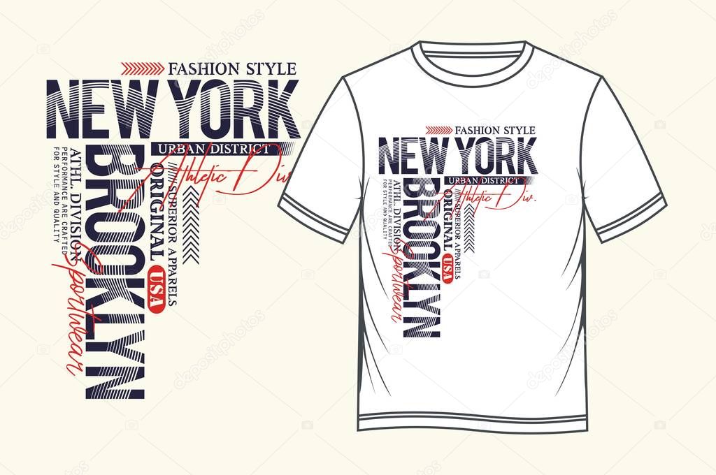 New York, Brooklyn sport, t-shirt and apparel, modern design, vector illustration