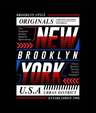 New York City, baskı, tişört tasarımı, tipografi, poster ve diğer kullanım alanları için slogan tee grafik tipografisi, vektör illüstrasyonu