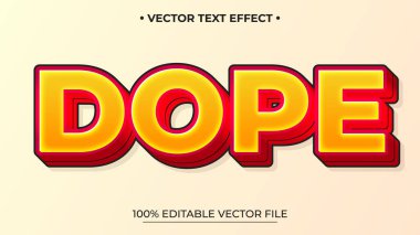 Düzenlenebilir Vektör Metin Efekti DOPE Sarı ve Kırmızı