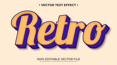 Turuncu ve Mor Renk Şeması ile Kalın, Retro Biçim Metin Efekti