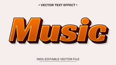 Müzik için canlı Turuncu ve Kahverengi 3B Metin Efekti