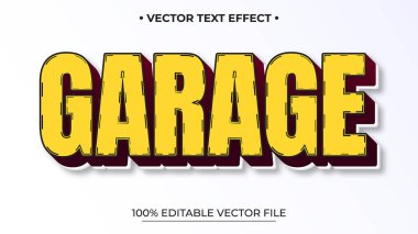 Gölge ve Düzenlenebilir Vektörle Kalın, Sarı Garaj Metni Efekti 