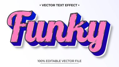 Mavi Gölge ve Düzenlenebilir Vektör Dosyası ile Pembe Funky Metin Efekti