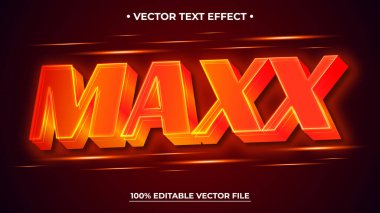 Parlayan Turuncu Maksimum Metin Efekti Vektör Grafiği