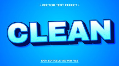 Düzenlenebilir Vektör Metin Efekti Temiz Mavi Gradyan Tasarımı