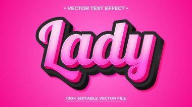 Sözcük Kadını için Pembe 3B Metin Efekti Tasarımı