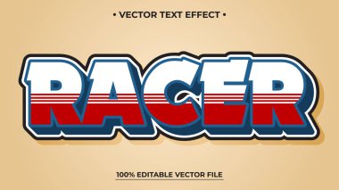 Tan 'da Kırmızı Çizgili ve Mavi Çizgili Cesur Yarışçı Metin Efekti 