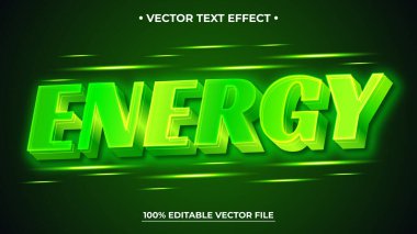 Parlak Satırlarla Canlı Yeşil Enerji Metin Efekti