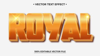 Vektör Grafikleri için Altın Metin Efekti Kraliyet Tasarımı