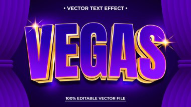 Vegas Metin Efekti 3D Sahne Perdeli Mor Altın Harf