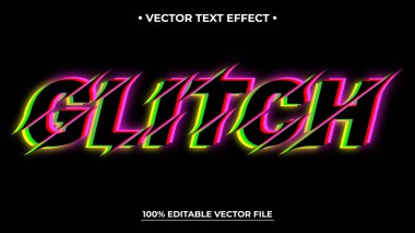 Siyah bir arkaplana karşı neon renkli bir metin efekti ile 