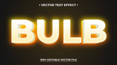 Görüntü, parlak, düzenlenebilir bir vektör metin efektinde koyu arkaplana karşı sıcak turuncu bir dış hatla 