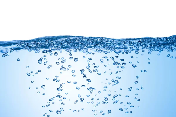 Splashing Water Underwater Bubbles Isolated White Background — Stock Photo, Image