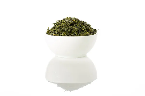 Green Sencha Tea White Cup Isolated White Background Royalty Free Stock Photos