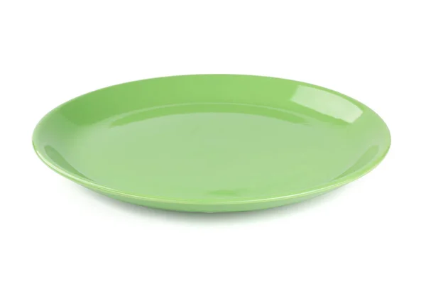 Παστέλ Πράσινο Χρωματιστό Πιάτο Που Απομονώνονται Λευκό Φόντο Πρόσοψη Διαδρομή — Φωτογραφία Αρχείου