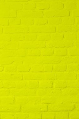 Pastel parlak limon sarı renkli brickstone duvar, tam kare, görüntü arka planı