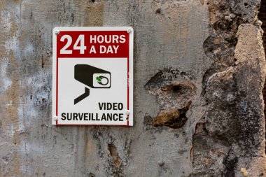 Kamu parkta Cctv kamera işareti