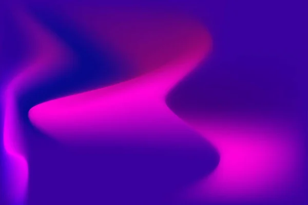 Abstrato roxo ondulado trilhas de luz no fundo azul — Vetor de Stock