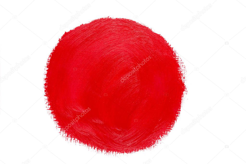 Abstract red oil painting circle brush strokes