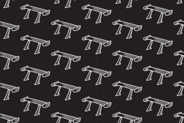 yüksek spoiler araba hattı siyah arka planda kusursuz çizgiler. Yarış kanadı gravür desenli arka plan. Araba aerodinamik kısmı, garaj, atölye ve ürünler için duvar kağıdı üretiyor.