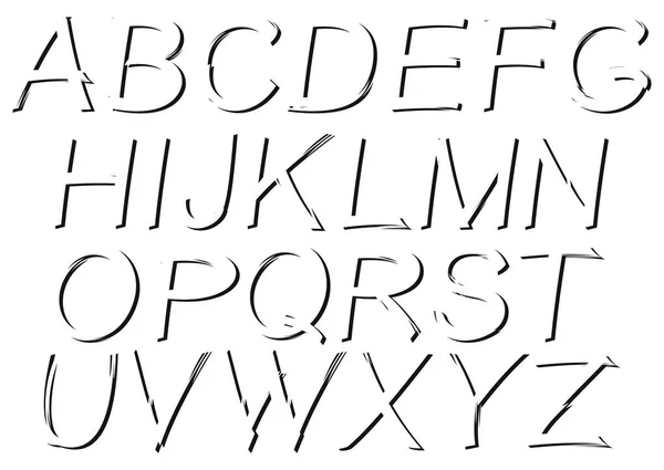 Ombre dentelée alphabet italique majuscule. — Image vectorielle