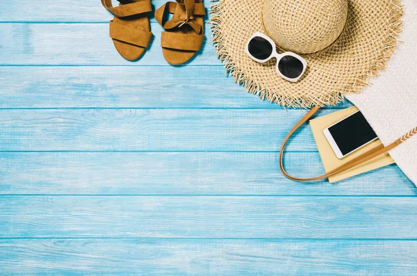 Bovenaanzicht strand en mariene planken. Achtergrond met kopie ruimte — Stockfoto