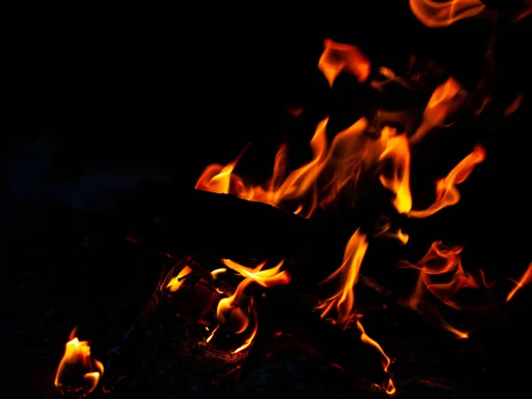 Fire on a campfire — Stock Photo, Image
