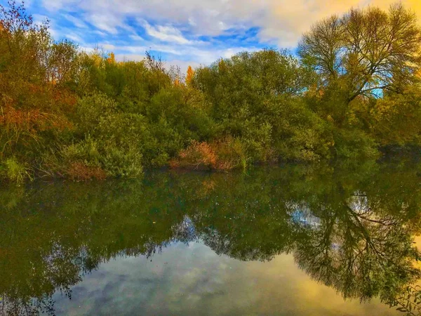 Beautiful Autumn River Salamanca Spain — Stock Photo, Image