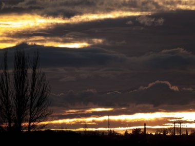 günbatımı alanında Cabeza de Diego Gomez, Salamanca, İspanya
