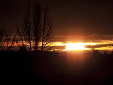 günbatımı alanında Cabeza de Diego Gomez, Salamanca, İspanya