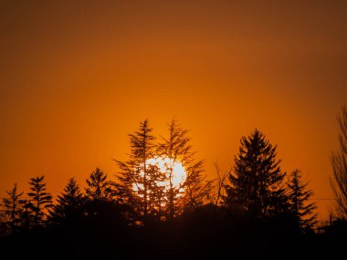 günbatımı Cabeza de Diego Gomez, Salamanca, İspanya