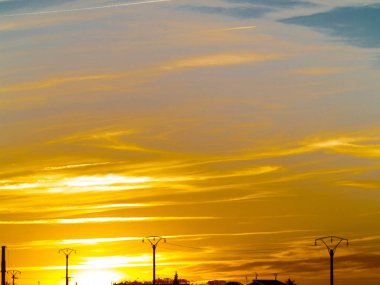 İspanya'da güzel günbatımı manzara. Doğa