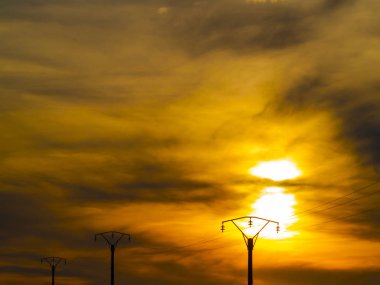 İspanya'da güzel günbatımı manzara. Doğa