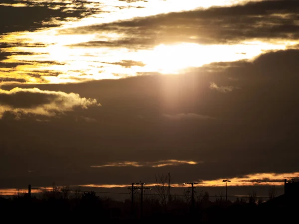 Zonsondergang Gebied Van Cabeza Diego Gomez Salamanca Spanje — Stockfoto