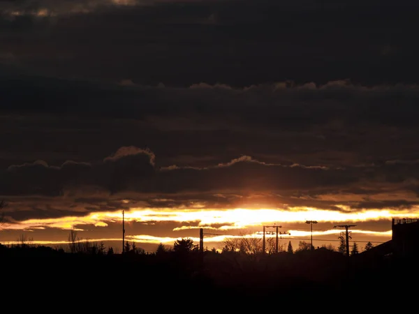 Zonsondergang Gebied Van Cabeza Diego Gomez Salamanca Spanje — Stockfoto