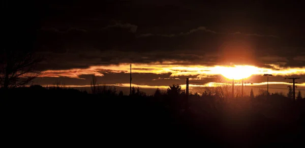 Zonsondergang Gebied Van Cabeza Diego Gomez Salamanca Spanje — Stockfoto