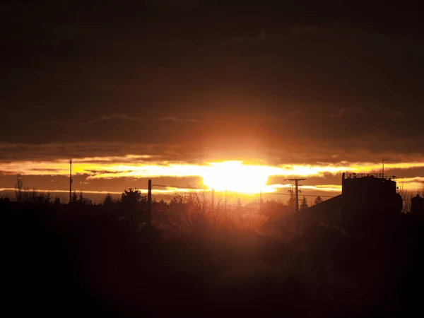 Zonsondergang Gebied Van Cabeza Diego Gomez Salamanca Spanje — Stockfoto