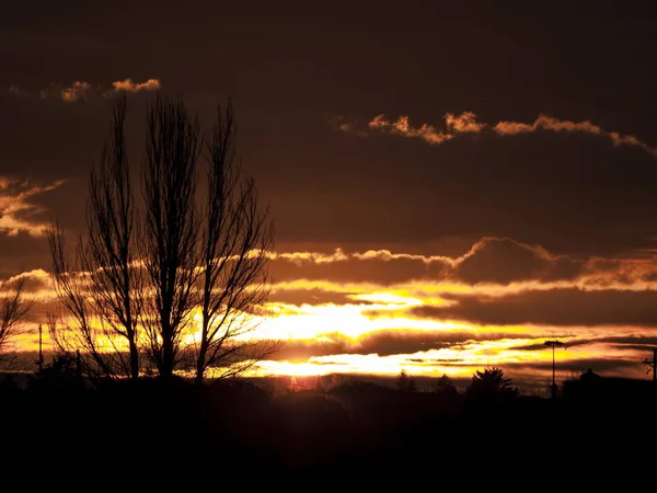 Sonnenuntergang Feld Von Cabeza Diego Gomez Salamanca Spanien — Stockfoto