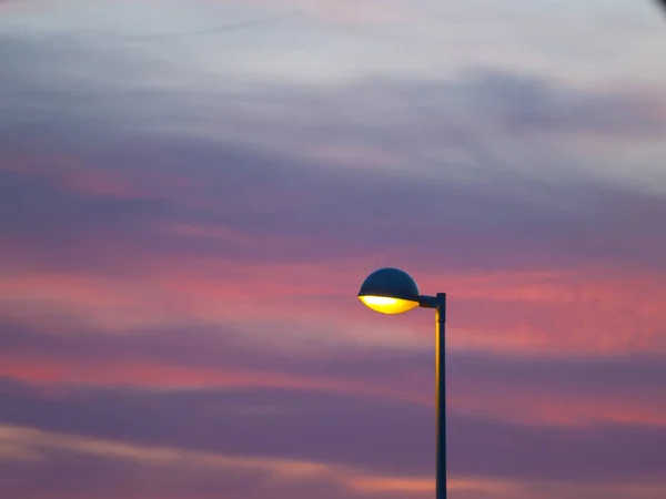 Luz Rua Pôr Sol Paisagem Espanha — Fotografia de Stock