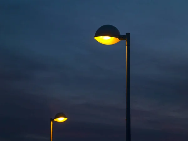 灯柱在晚上 西班牙 — 图库照片