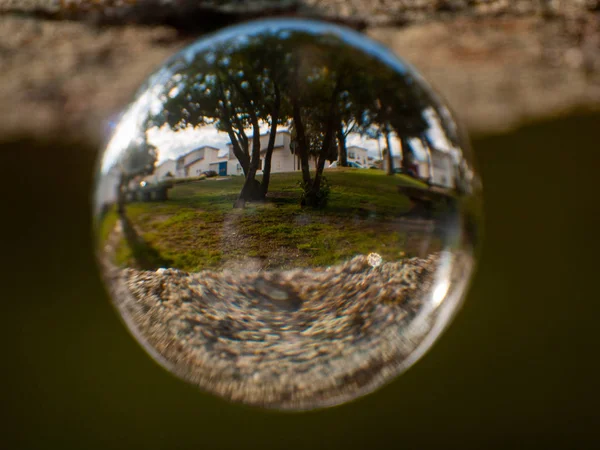 Reflections Clear Sky Crystal Ball — Stock Photo, Image