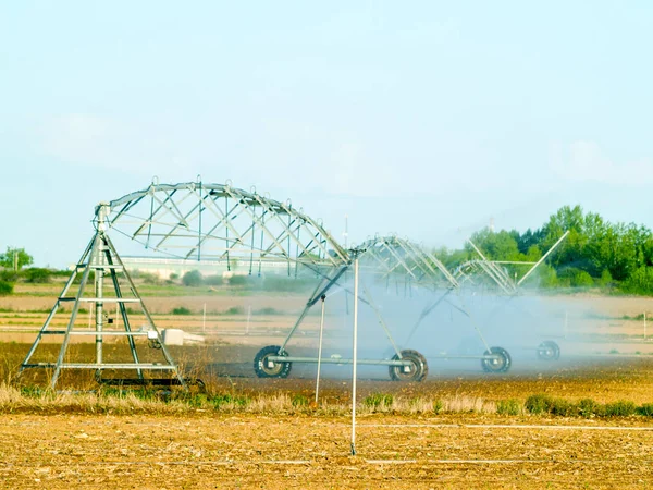 Sistema Irrigação Campo Espanha — Fotografia de Stock