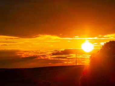 günbatımı alanında Cabeza de Diego Gomez, Salamanca, İspanya