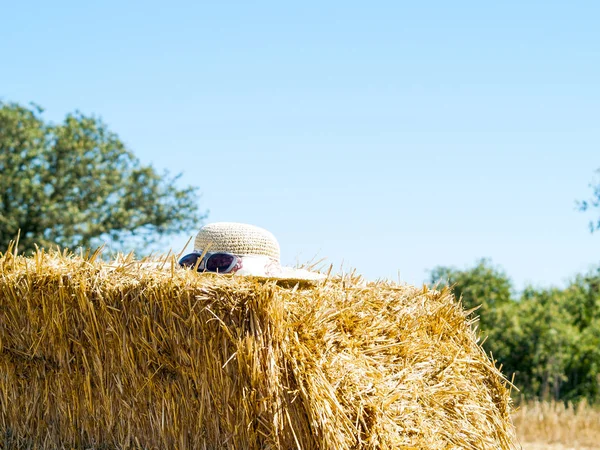 straw hat on summer field